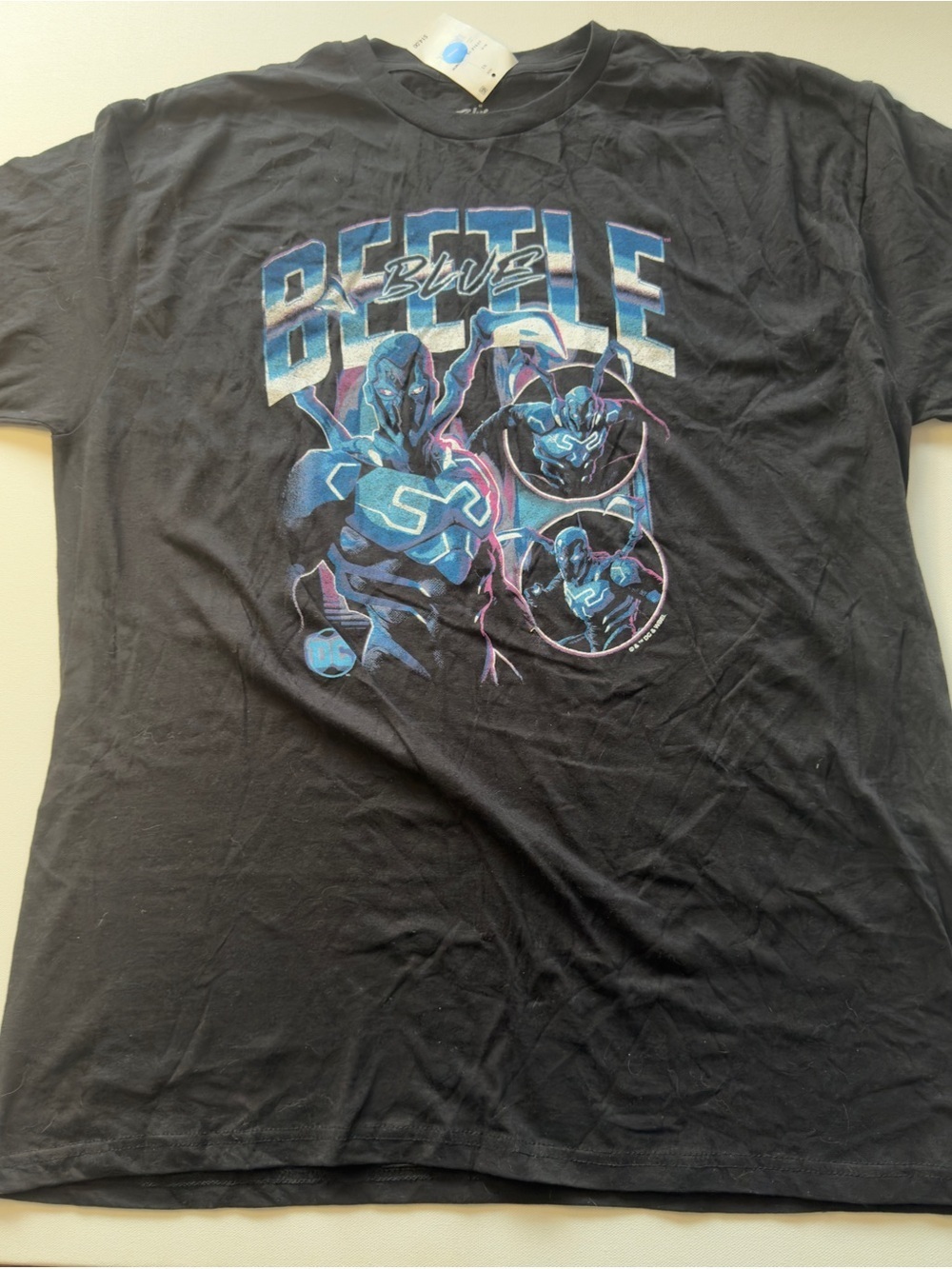 NWT Men's Black 'Beetle Blue' Graphic Tee Size XL (KB8)
